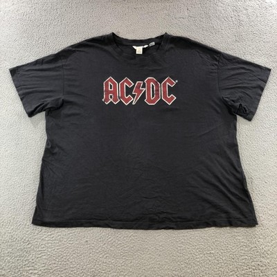 ACDC Back In Black World Tour Shirt Mens XL Black Band Tee Rock Music 80s Style