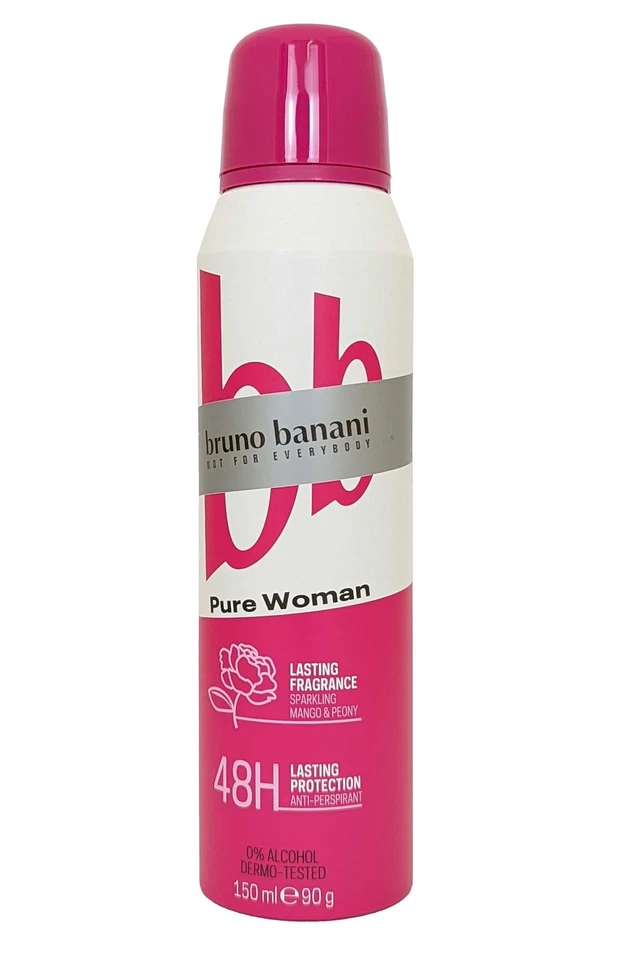 Pure Woman Anti Perspirant Spray 48h 150ml Mango and Peony Bruno Banani