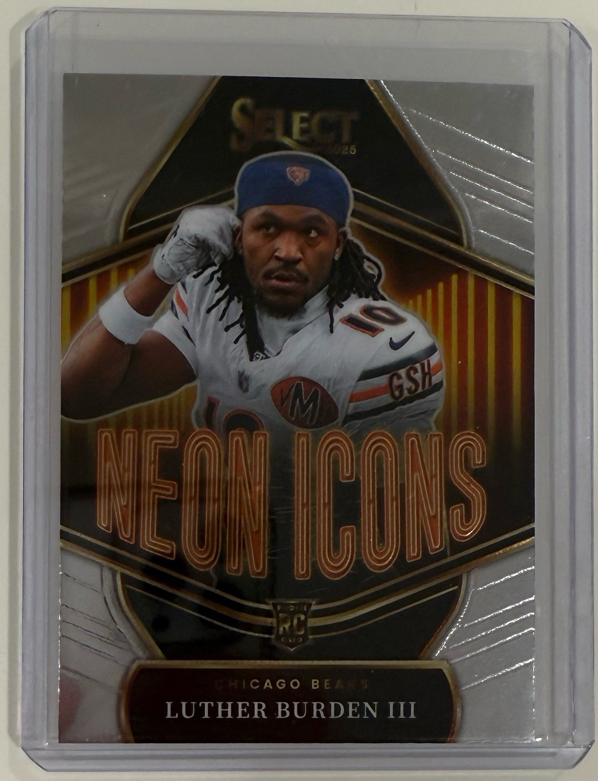 2025 Panini Select Luther Burden III RC #2 NEON ICONS Base Chicago Bears