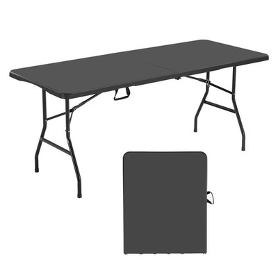 VEVOR 6 Ft Plastic Folding Table Portable Picnic Utility Table HandlE Outdoor