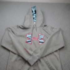 Under Armour Hoodie Mens Small Gray Sweatshirt Long Sleeve Pullover Logo