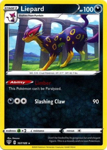 Pokemon Card - Darkness Ablaze 107/189 - LIEPARD (rare) - NM/M