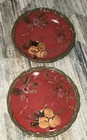 TRACY Octavia Hill Collection Set of 2 Red Floral Fruit Plates Microwave Safe — photo 4