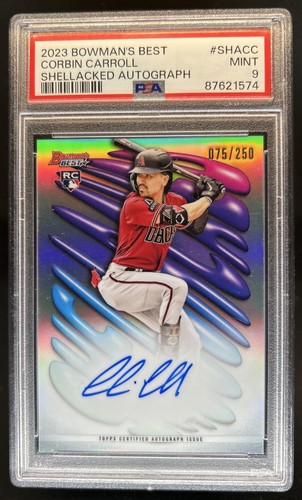 2023 Bowman's Best Corbin Carroll Shellacked Auto RC #/250 Diamondbacks PSA 9