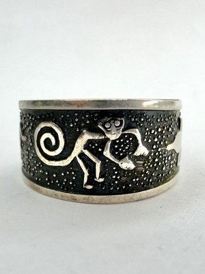Dellapina Sterlingsilber Geoglyphen Nazca Linien Ring verstellbar Ringgröße 7,25