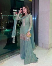 Latest Designer Georgette Palazzo Suit With Stylist Dupatta For Reception