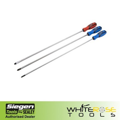 Siegen Schraubendreher Set extra lange magnetisierte Spitze farbcodiert Kreuzschlitz Schlitz