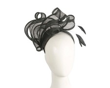 Designer black sinamay fascinator by Max Alexander 100 AU Family Business
