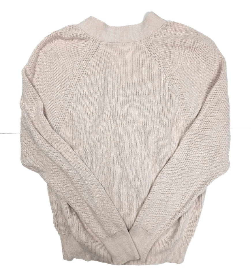 Cárdigan para mujer GAP rosa beige grueso tejido botón delantero cuello en V talla mediana Foto 2 de 4