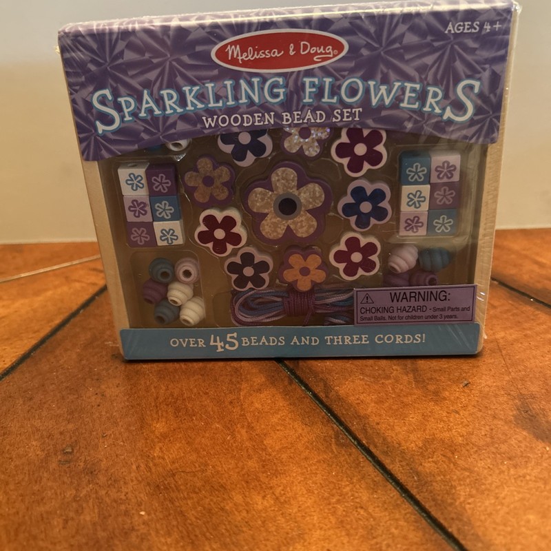 Melissa And Doug Sparkling Flowers Wooden Bead Set Jewelry Arts & Crafts NEW