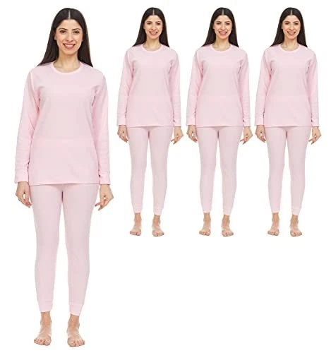 3 Pack of 2pc Thermal Sets for Women Base Layer Long Johns Underwear, Top&Bottom