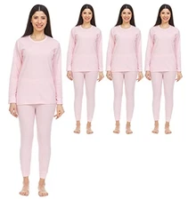 3 Pack of 2pc Thermal Sets for Women Base Layer Long Johns Underwear, Top&Bottom