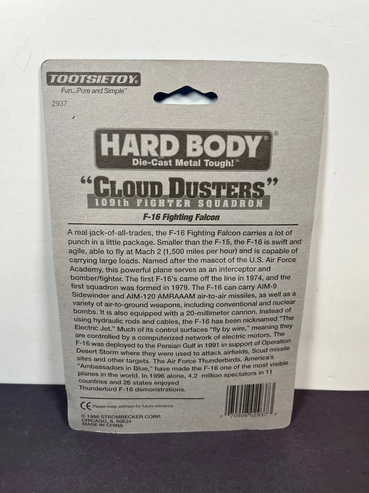 TootsieToy Hard Body CLOUD DUSTERS F-16 FIGHTING FALCON Squadron Plane Set 1998 - Image 3 of 4