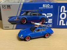 Pop Race 1:64 Porsche 911 Singer 964 Blue with Wakeboard Diecast Model Car