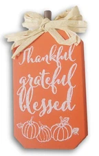 Thankful Grateful Blessed Table Shelf Sign Autumn Decor