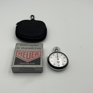 Vintage Heuer 1/100 Mechanical Stopwatch Working Box & Carry Case