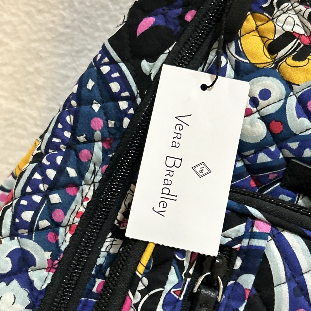 Vera Bradley Disney Black Multi Floral Paisley Backpack with Pink Lining Vera Bradley Campus Backpack in Sensational Six Paisley  main image 2