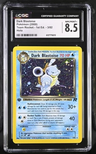 New ListingCGC 8.5 Dark Blastoise Team Rocket 1st Edition 3/82 Holo Pokemon Card