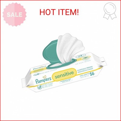 Pampers Sensitive Baby Wipes - Fragrance Free 56 Count, 1X
