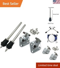 1 Pair Vintage Bass Drum Spurs Legs with Mount Bases Bracket, 7.2inch Straigh...