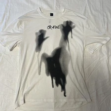 romwe t shirt Graphic T-shirt logo crawl scary horror white black size medium