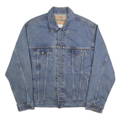 LEVI'S Herren Jeansjacke Blau Baumwolle L Knopf Klassische Passform Freizeit
