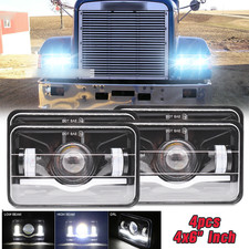 4PCS 4x6'' LED Headlights Hi/Lo For Freightliner 1988-2010 FLD120 FLD112