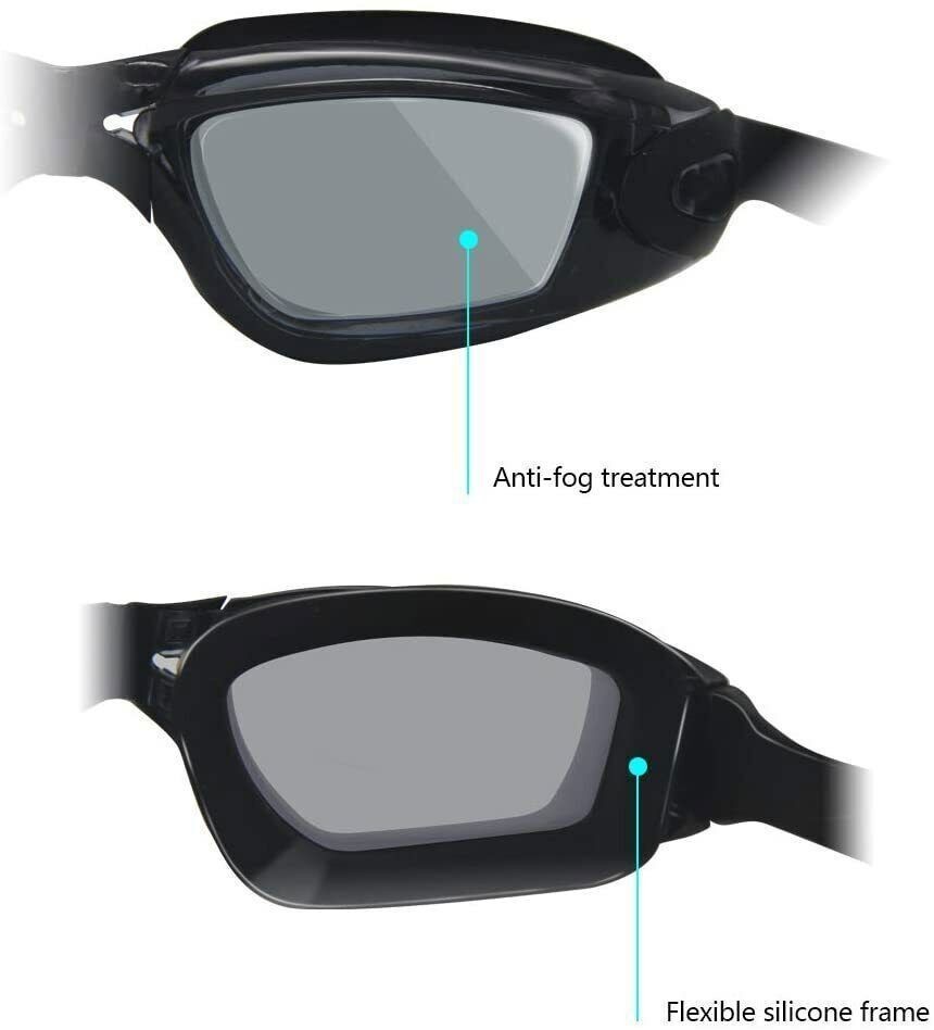 2PCS Clear Comfortable Swimming Goggles with UV- Anti-Fog Swim Glasses Ear Plug