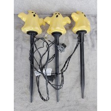 Halloween Ghost Yard Stakes Lights Set Spooky Outdoor Decorations