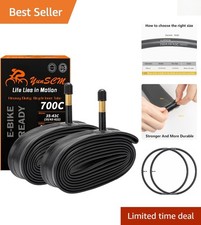 Shock-Absorbing Heavy Duty 700C Inner Tubes for Road and Electric Bikes - 2 Pack