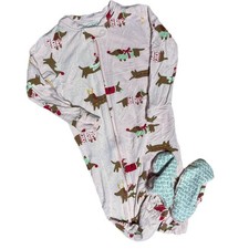 Carter's Christmas Holiday footed sleeper PJs Pajamas 12 mos