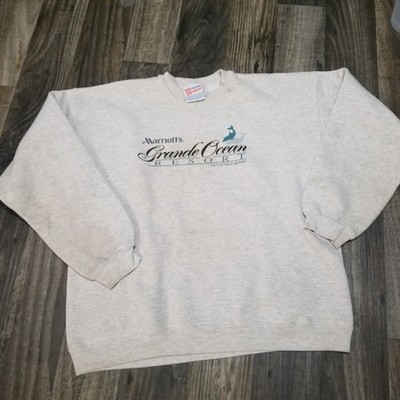 Vintage Marriott Grande Ocean Resort Sweatshirt Hanes Size Large Logo Gray