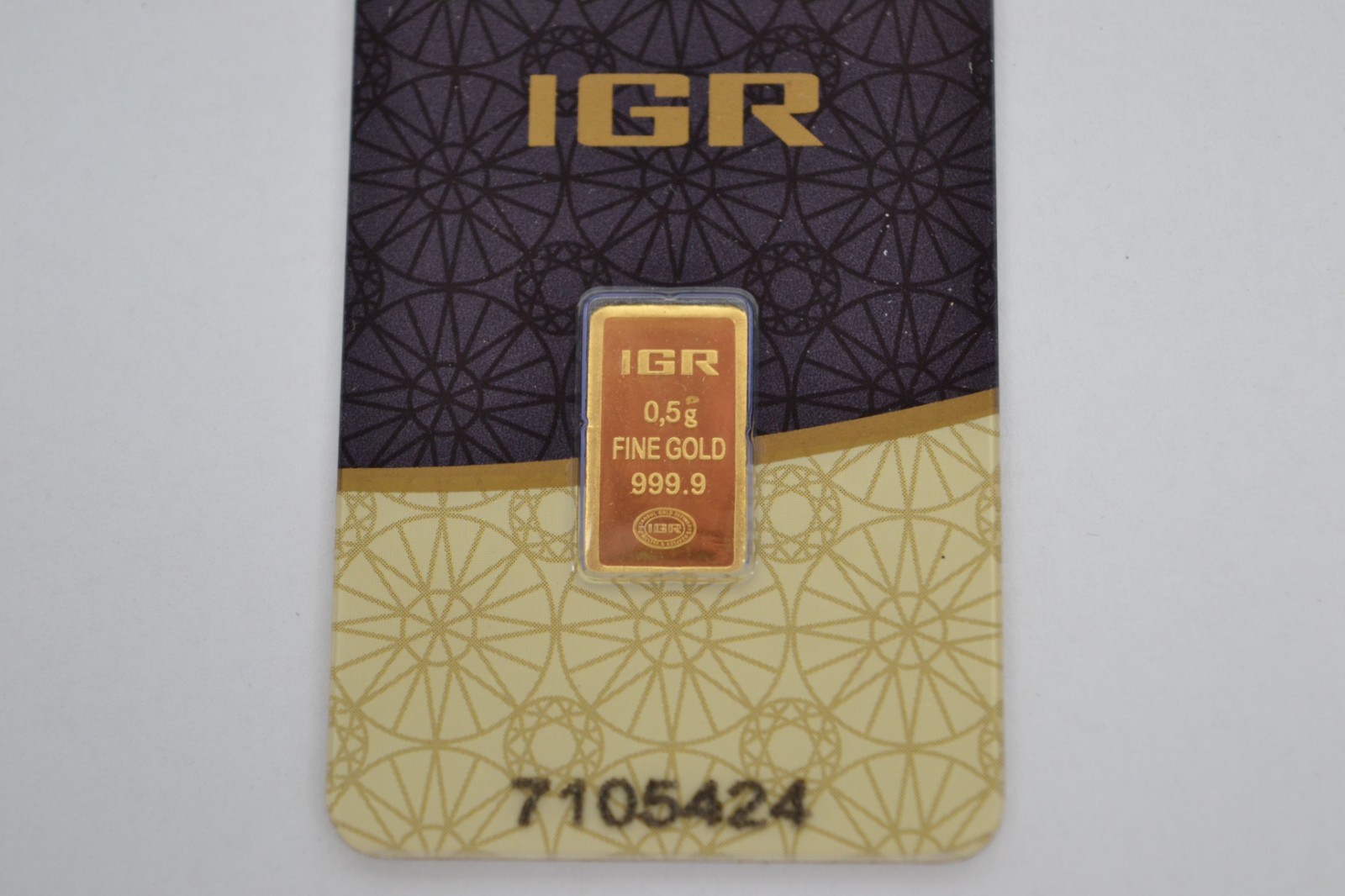 1/2 Gram (0.5g) Gold Bar - IGR - .9999 Fine Gold - Certified in Assay