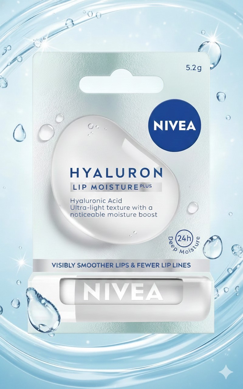 💚 BNIB NIVEA Hyaluron Lip Moisture Plus 5.2g Hyaluronic Acid Moisture Boost 💜