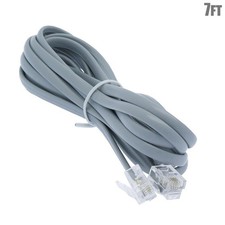 7FT Feet RJ11 4C Reverse Modular Telephone Extension Phone Cord Cable Line Wire