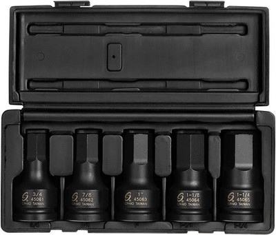 SUNEX TOOLS 4506, 3/4 Inch Drive Impact Hex Driver Set, 5-Pieces, SAE, 3/4'' -