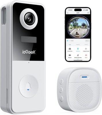 Funk Türklingel Kamera, 180° HD View, ohne Monatsgebühr, Home Security Camera