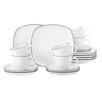 Seltmann Weiden Lido Black Line Kaffee-Set Eckig 18-Tlg.