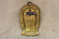 Old Desk Invoice Store Paper Clip GOOD LUCK Horse Shoe Solid Brass England