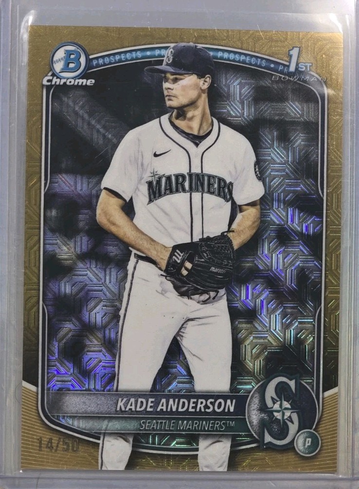 2025 Bowman Draft Kade Anderson 1st Chrome Gold Mojo Mega Box /50 ~ Mariners