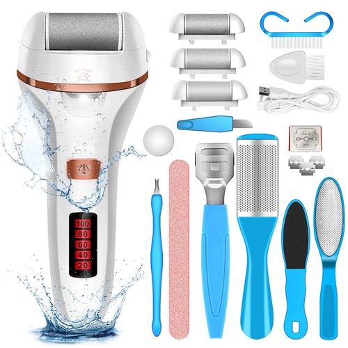 Electric Foot File Callus Remover, Rechargeable Pedicure Tools Foot Care Kit,...