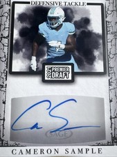 Cameron Sample 2021 Sage Premier Draft Rookie RC Autograph Auto Card No. A134. rookie card picture