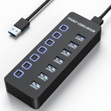 ZIUMIER USB Hub, 7 Ports 3.0 Hub Splitter with Individual ON/Off...