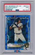 Eduardo Garcia 2021 Bowman Prospect Sapphire Chrome Refractor Graded #BCP191 PSA