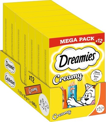 Dreamies Creamy Snacks Cremige Katzensnacks mit Huhn & Lachs Megapack (7x12x10g)