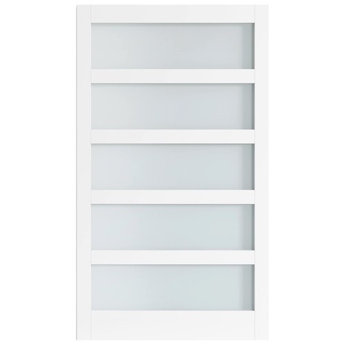 48 in x 84 in Sliding Closet Door, 5-Lite Frosted Glass, LVL Wood Panel, PVC ...
