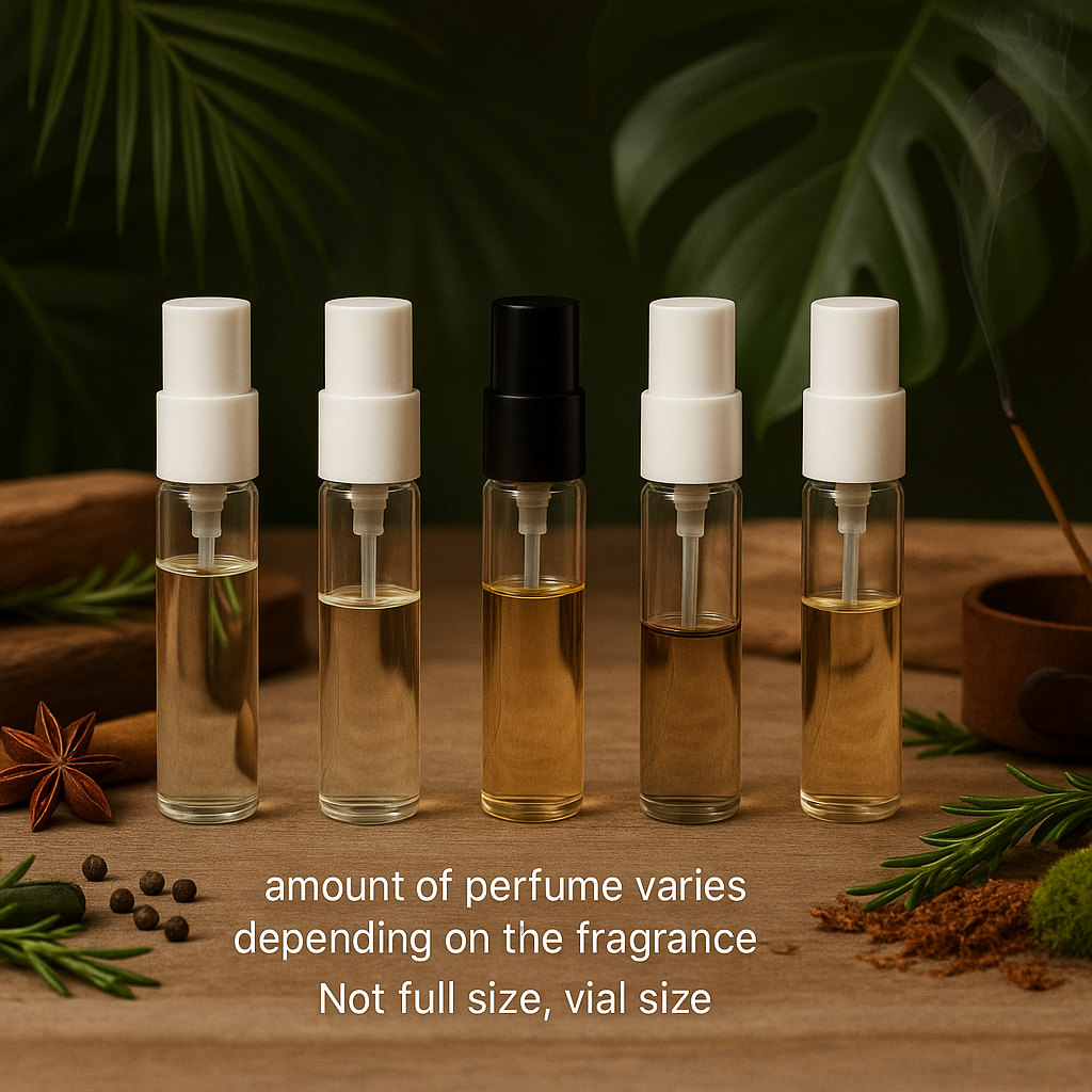 Men's Designer Fragrance Sampler – 8 Vial Set, Fresh Wood Spicy