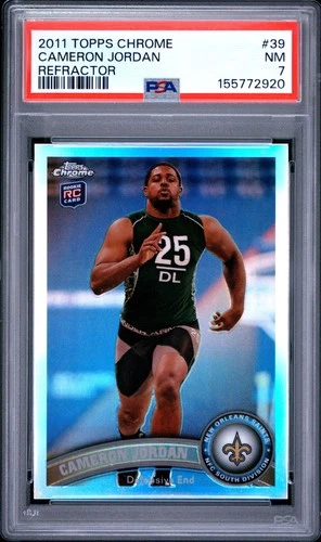2011 TOPPS CHROME REFRACTOR #39 CAMERON JORDAN ROOKIE RC PSA 7