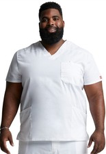 Dickies Scrubs EDS Men's Scrub Top 81906 WHITE WHWZ Dickies Signature