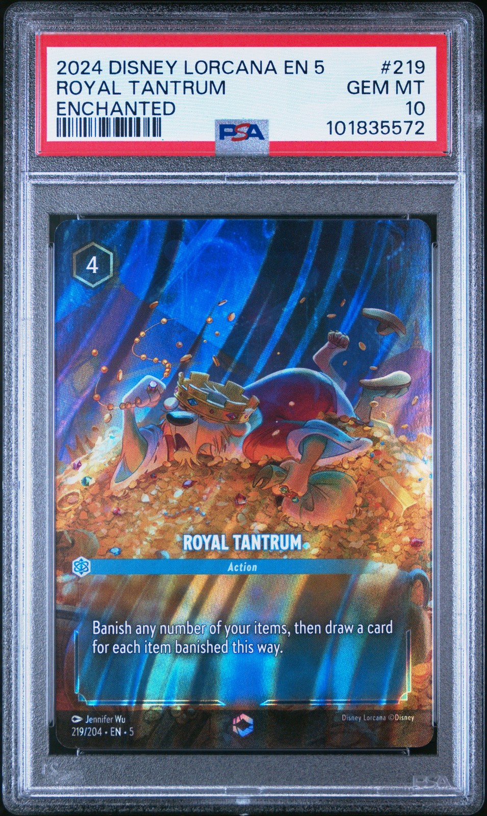 2024 Disney Lorcana En 5-shimmering Skies Enchanted #219 Royal Tantrum PSA 10